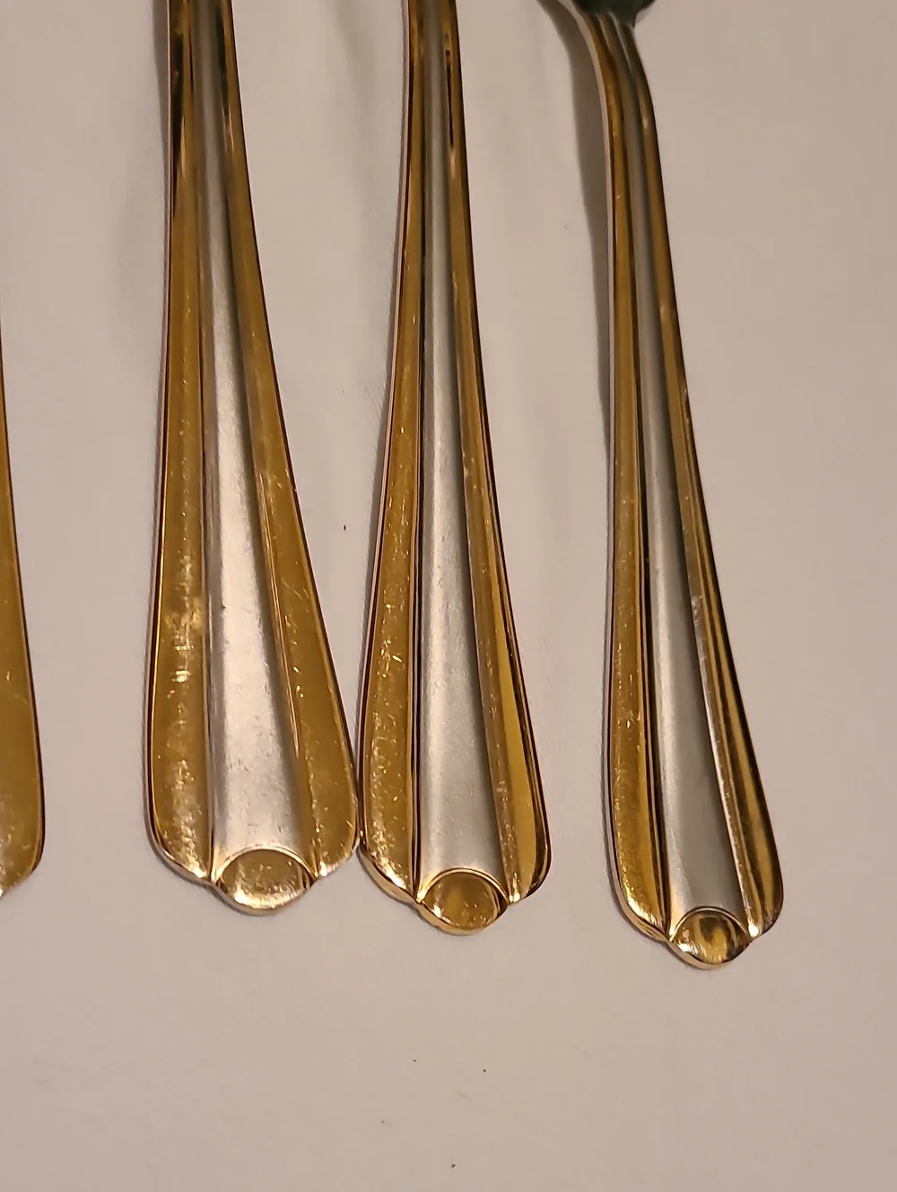 Casa Elite 18/10 Stainless Steel Flatware Silver Gold, 6 Pieces Fork Spoon